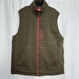 L.L. Bean Men’s Large Olive Green Insulated Knit Sweater Zip Up Vest Pockets